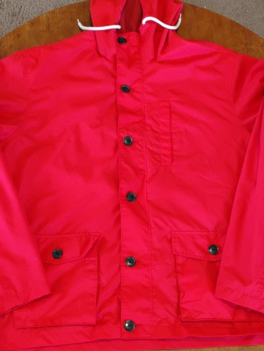 Old Navy Bright Red Hooded Raincoat Men's 2XL